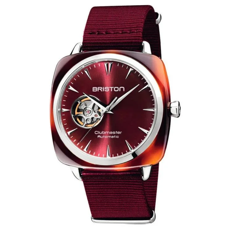 Watches with Baton-Style Hands for a Classic LookBriston Dark Red Clubmaster Iconic Automatic Watch 19740.SA.TI.8.NBDX