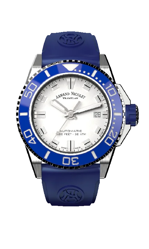 Casual Watches for Weekend OutingsArmand Nicolet Men's Watch JS9 Date 41mm Blue Silver A481AGU-AG-GG2710U