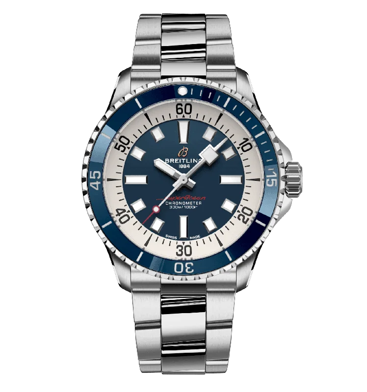 Wristwatches with Second Time Zone FeatureBreitling Superocean Blue Watch, 42mm