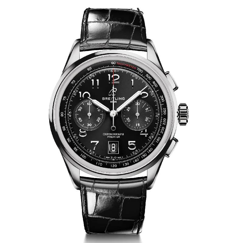 Watches with Dauphine-Style Hands for an Elegant LookBreitling Premier B01 Chronograph 42mm Watch with Black Dial