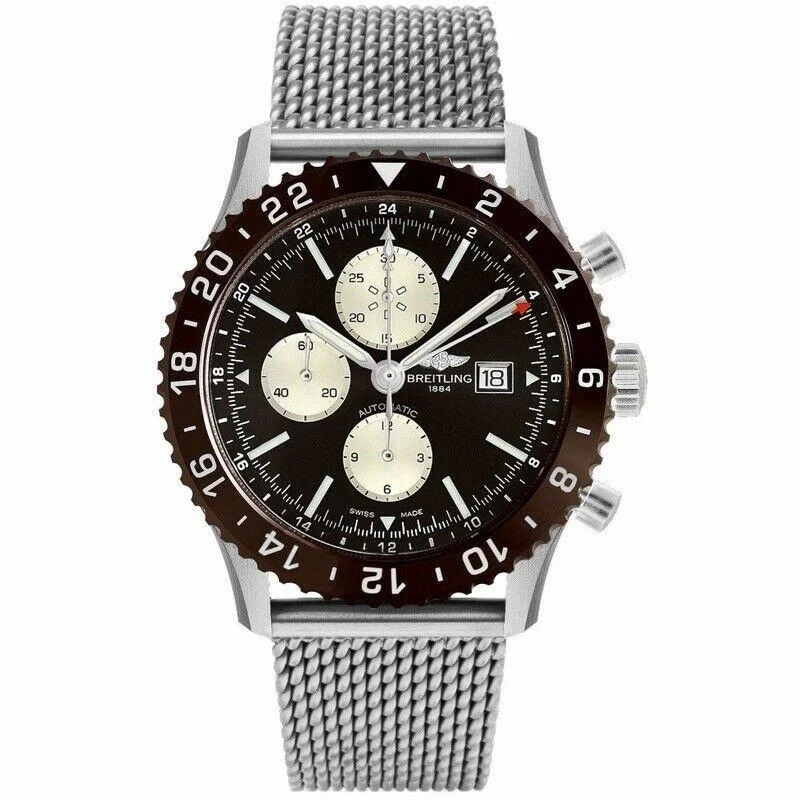 Watches with Temperature SensorBreitling Men's Y2431033-Q621-152A Chronoliner Chronograph Stainless Steel Watch