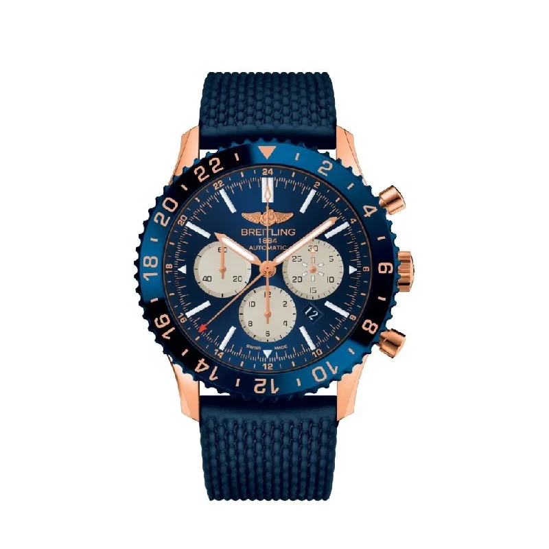 Watches with Engraved Dials for PersonalizationBreitling Men's RB046116-C972-276S Chronoliner Chronograph Blue Rubber Watch