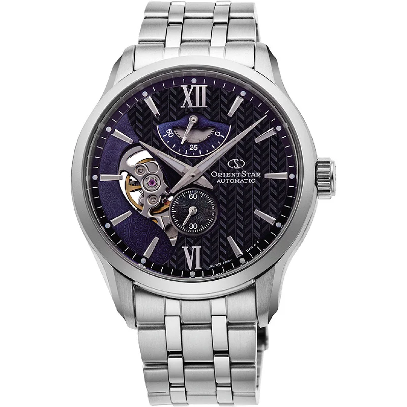 Watches with Two-Tone Cases for a Stylish AppearanceOrient Star Contemporary Layered Skeleton Men's Silver Watch RE-AV0B03B00B