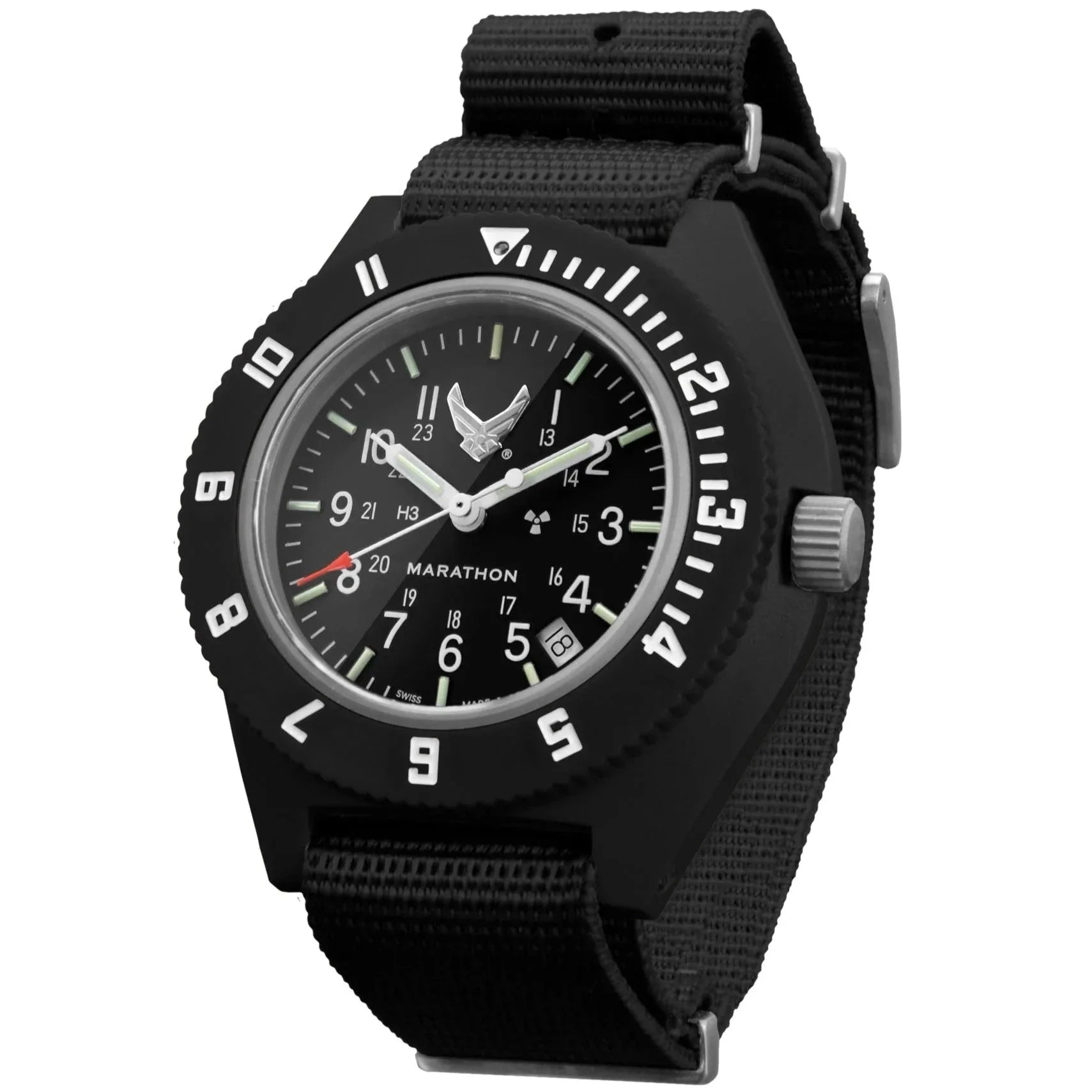 Watches with Stainless Steel PVD Coating for Scratch ResistanceMarathon Official USAF™ Pilot's Navigator with Date - 41mm  US Air Force Marked Black WW194013BK-USAF