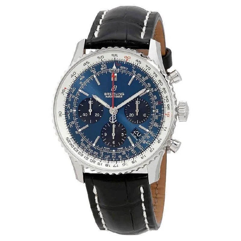 Fashionable Quartz Watches for Women with Leather StrapsBreitling Men's AB0121211C1P1 Navitimer 1 Chronograph Black Leather Watch