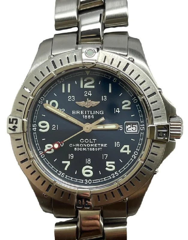 Dressy Watches for Evening EventsBreitling Colt Quartz A74350 Blue Dial Quartz Men's Watch