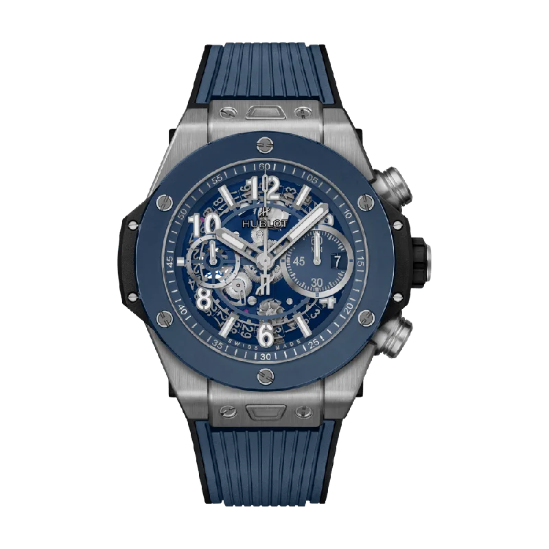 Digital Watches with Timer FunctionBig Bang Unico Titanium Blue Ceramic