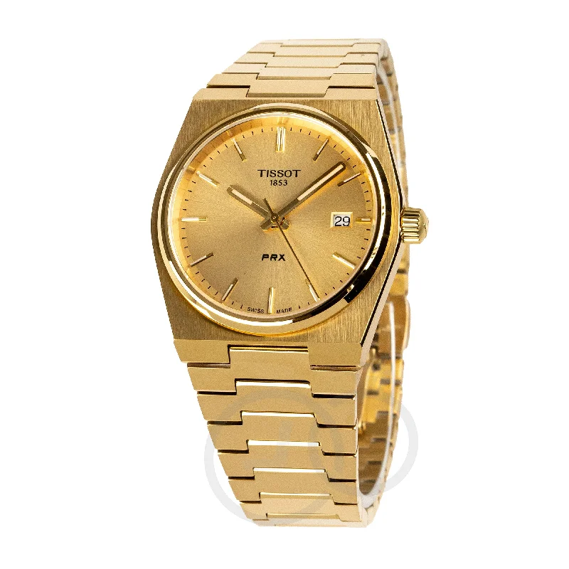 Luxury Quartz Watches with High-End MovementsTissot Prx 35Mm Unisex Gold Watch T1372103302100