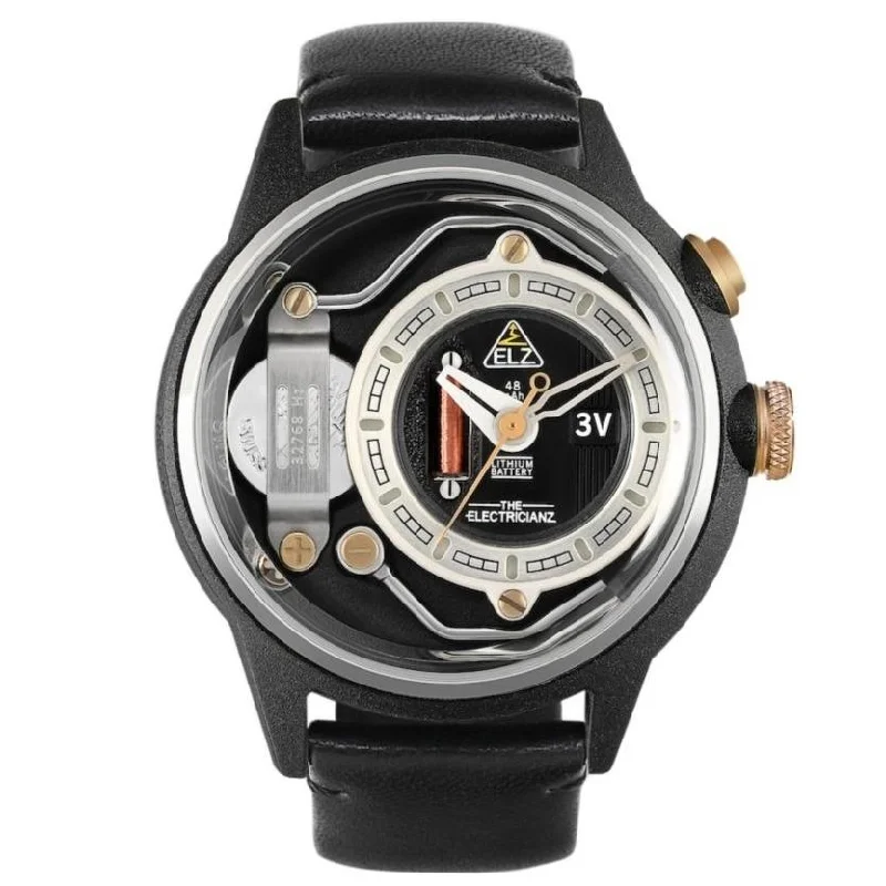 Watches with Skeletonized Hands for a Modern TwistElectricianz Black Dresscode Watch ZZ-A1C/01