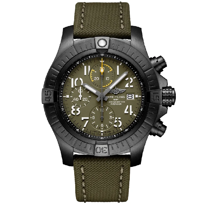 Leather Cuff Watches for a Bohemian LookAvenger Chronograph 45 Night Mission V13317101L1X2