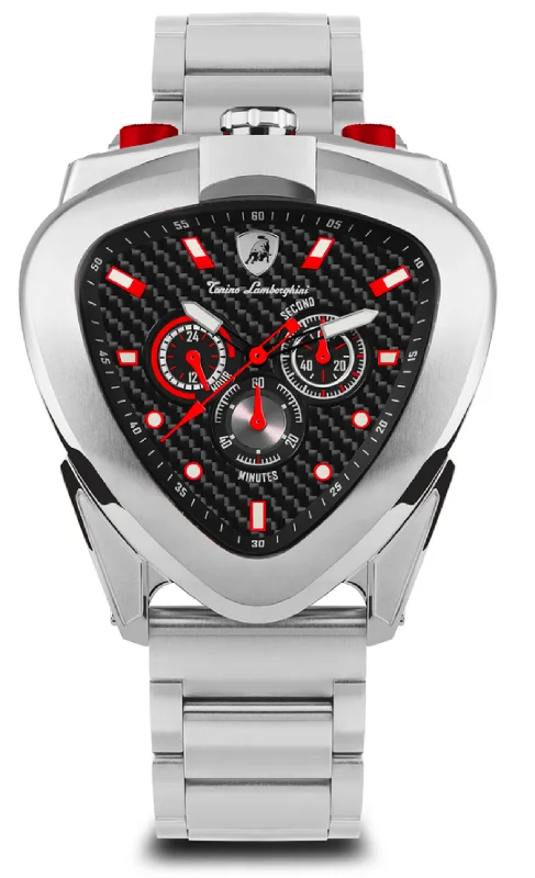 Watches with Backlight for Low-Light ConditionsTonino Lamborghini Spyder 12H Chronograph Steel Red T20CH-A-B