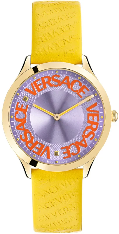 Watches with Rose Gold Plated Cases for a Feminine TouchVersace Ladies Watch Logo Halo Yellow VE2O00822