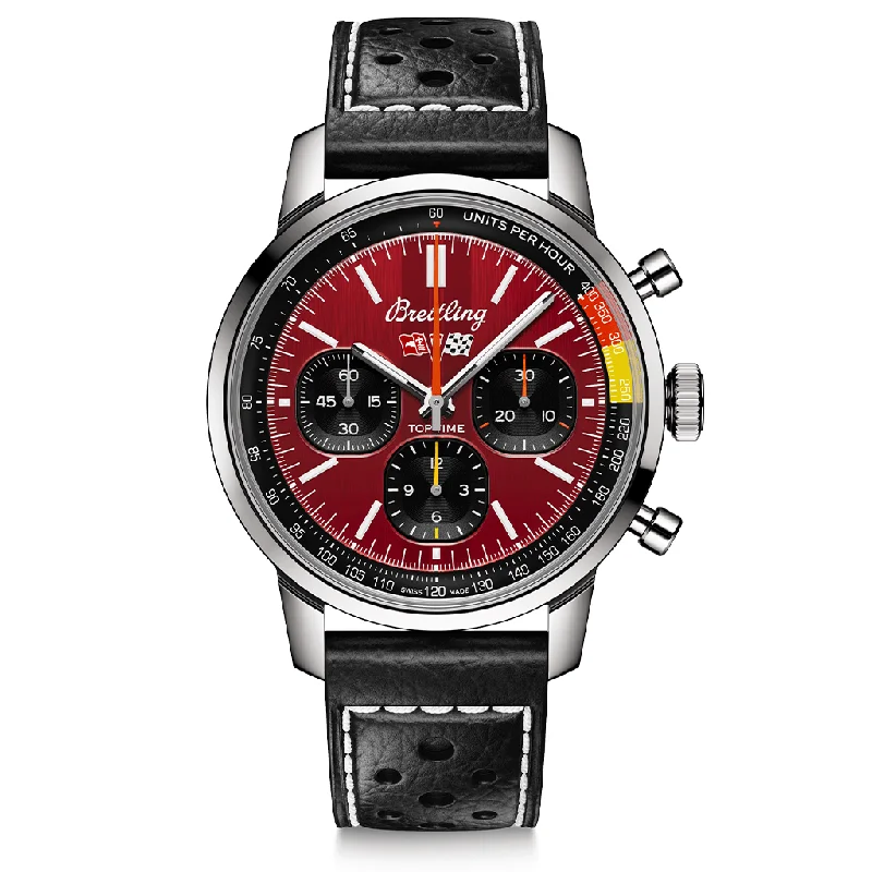 Wristwatches with Second Time Zone FeatureTop Time B01 Chevrolet Corvette AB01761A1K1X1