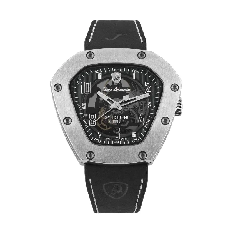 Stainless Steel Dress Watches for BusinessmenTonino Lamborghini Spyderleggero Skeleton Watch Titanium TLF-T06-1