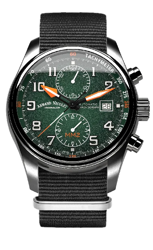 Chronograph Watches for Sports EnthusiastsArmand Nicolet Men's Watch MM2 Chronograph 43mm Green A647P-NV-BN22481AANN