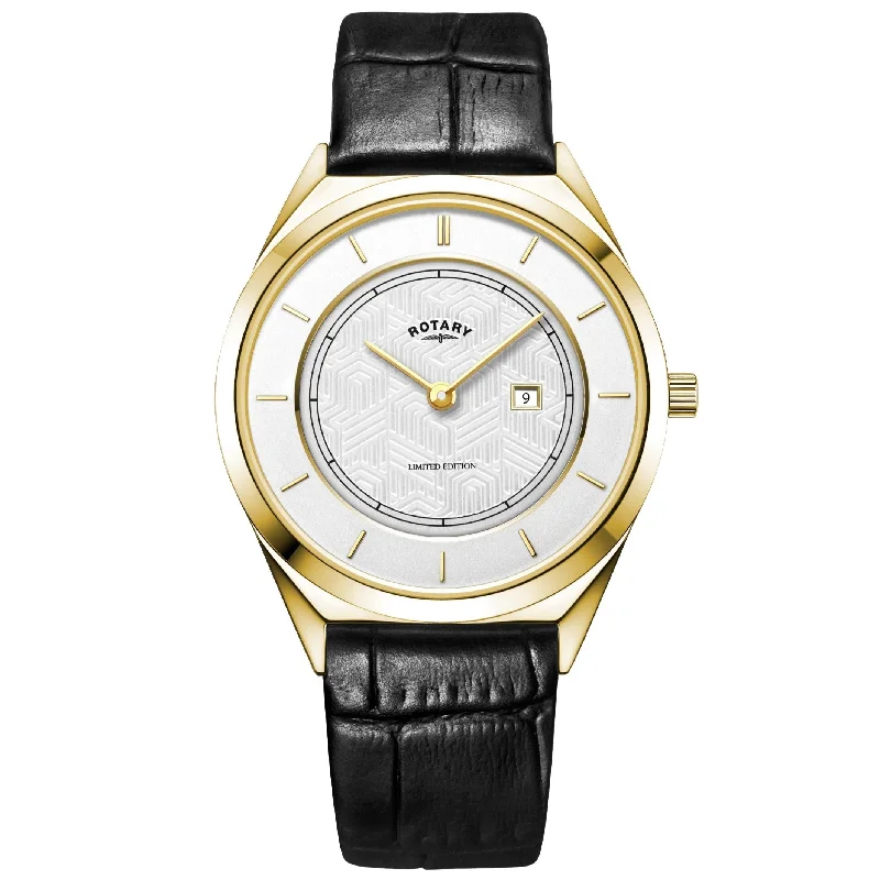 Mechanical Watches with Hand-Winding MechanismRotary Ultra Slim Men's White Watch GS08007/02