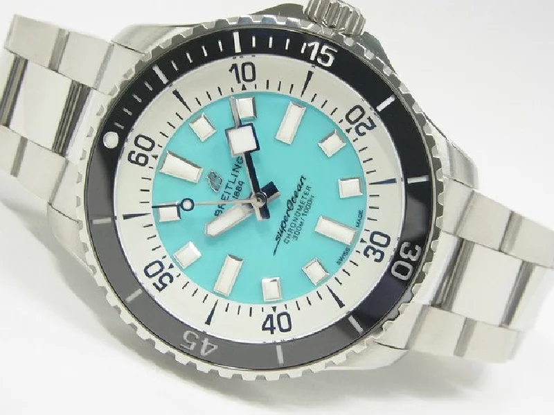 Watches with Two-Tone Cases for a Stylish AppearanceBREITLING Superocean Automatic 44 turquoise blue A17376 Mens 183537117