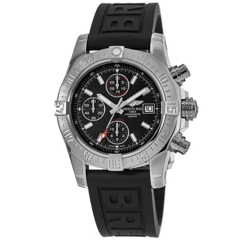 Watches with Multiple Time Zone DisplaysBreitling Men's A1338111-BC32-153S Avenger II Chronograph Black Rubber Diver Pro III Watch