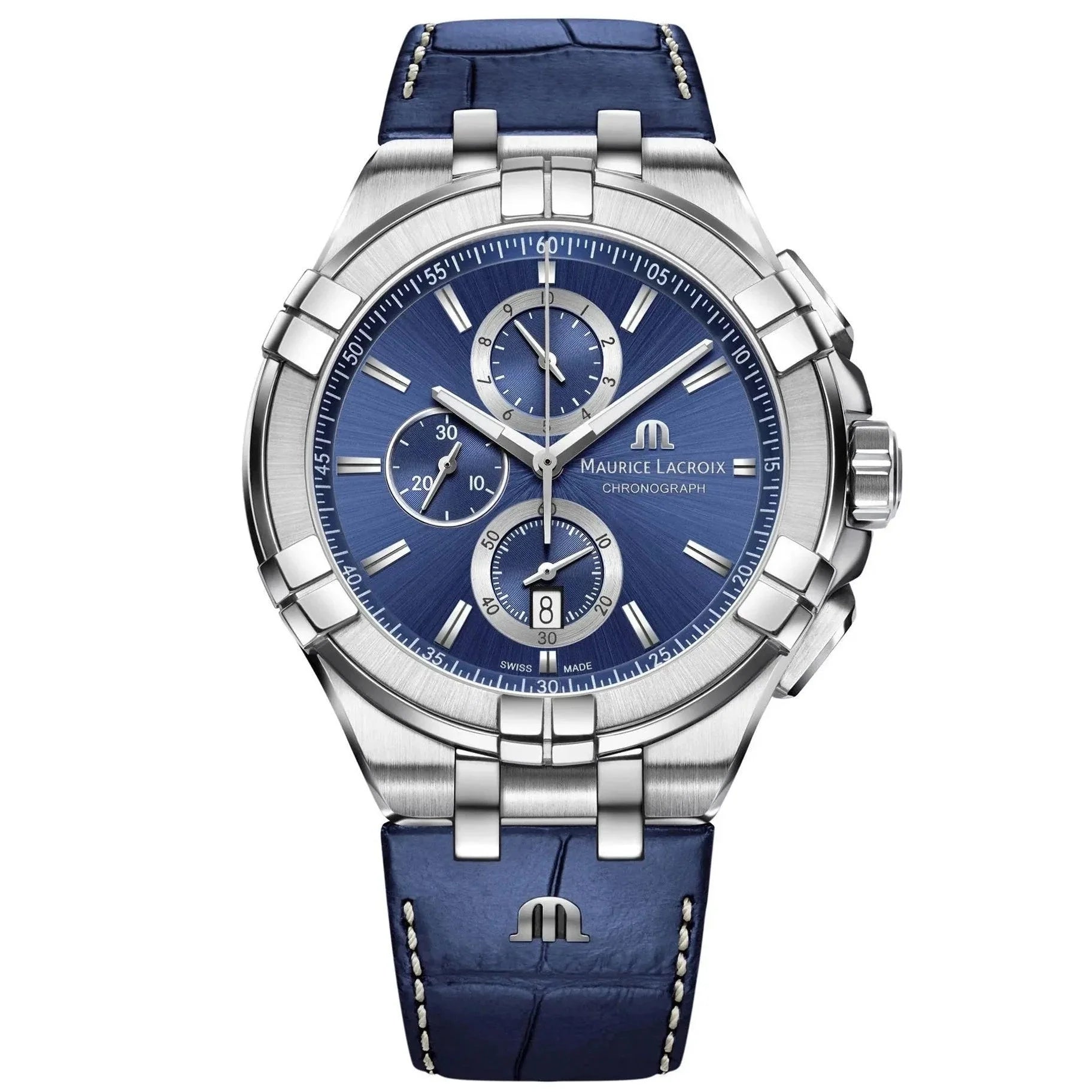 Watches with Sword-Style Hands for a Distinctive LookMaurice Lacroix Men's Blue Aikon Chrono Watch AI1018-SS001-430-1