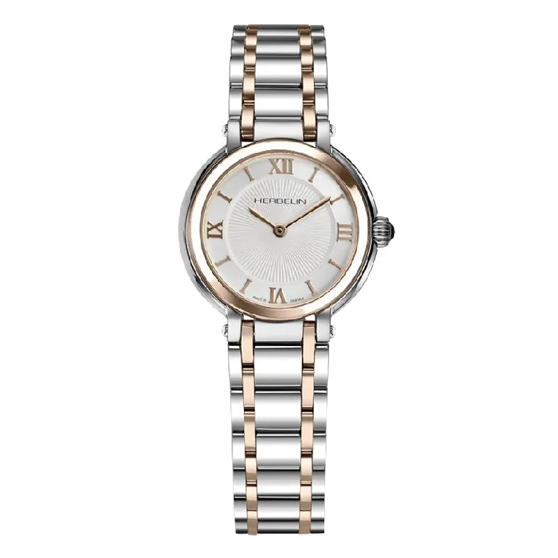 Watches with Glossy Finish Cases for a Shiny AppealHerbelin Galet Ladies Two Tone Rose Gold Watch 17430BTR28