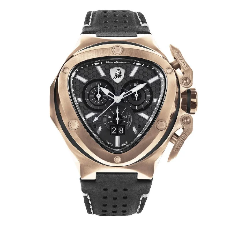 Stainless Steel Bracelet Watches for DurabilityTonino Lamborghini Men's Chronograph Watch Spyder X Rose Gold T9XD-RG