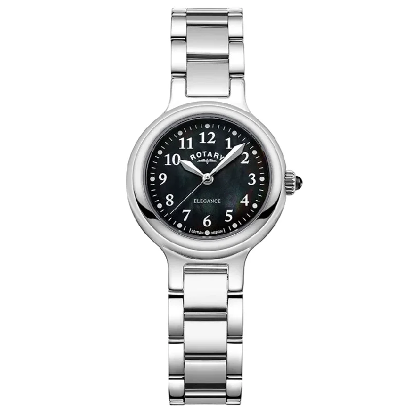 Watches with Glossy Finish Cases for a Shiny AppealRotary Elegance Ladies Black Watch LB05135/38