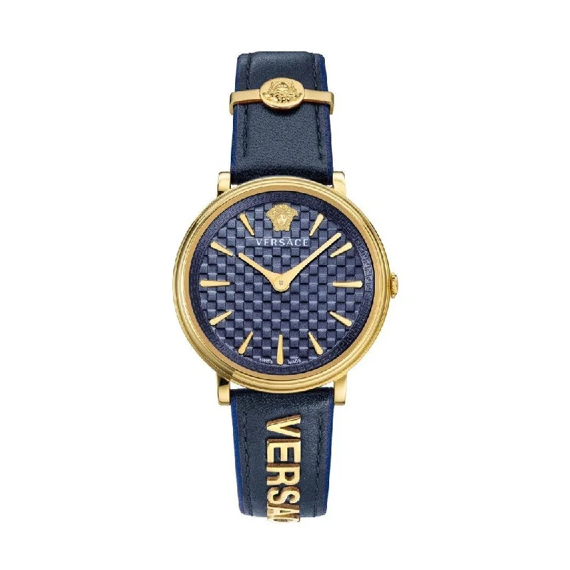 Waterproof Diving Watches with Rotating BezelVersace Ladies Watch V-Circle 38mm Blue VE8101219