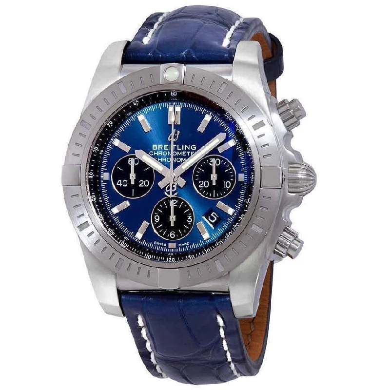 Watches with Dauphine-Style Hands for an Elegant LookBreitling Men's AB0115101C1P1 Chronomat Chronograph Blue Leather Watch