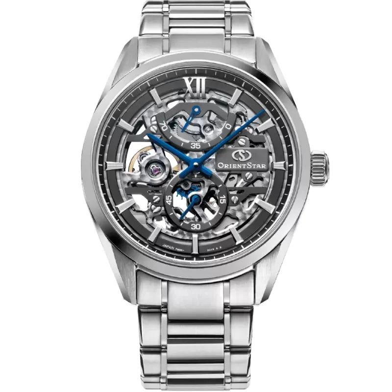 Designer Brand Watches with Unique Dial PatternsOrient Star Contemporary Full Skeleton Men's Silver Watch RE-AZ0101N00B