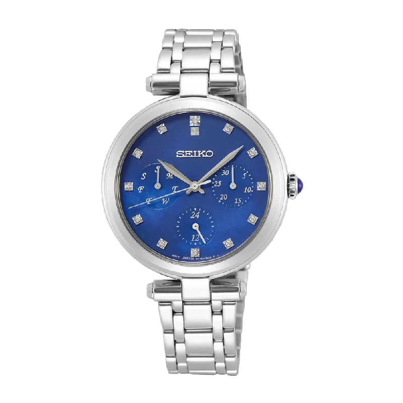 Ceramic Cased Watches with Mother-of-Pearl DialsSeiko Classic Blue Ladies Watch SKY661P1