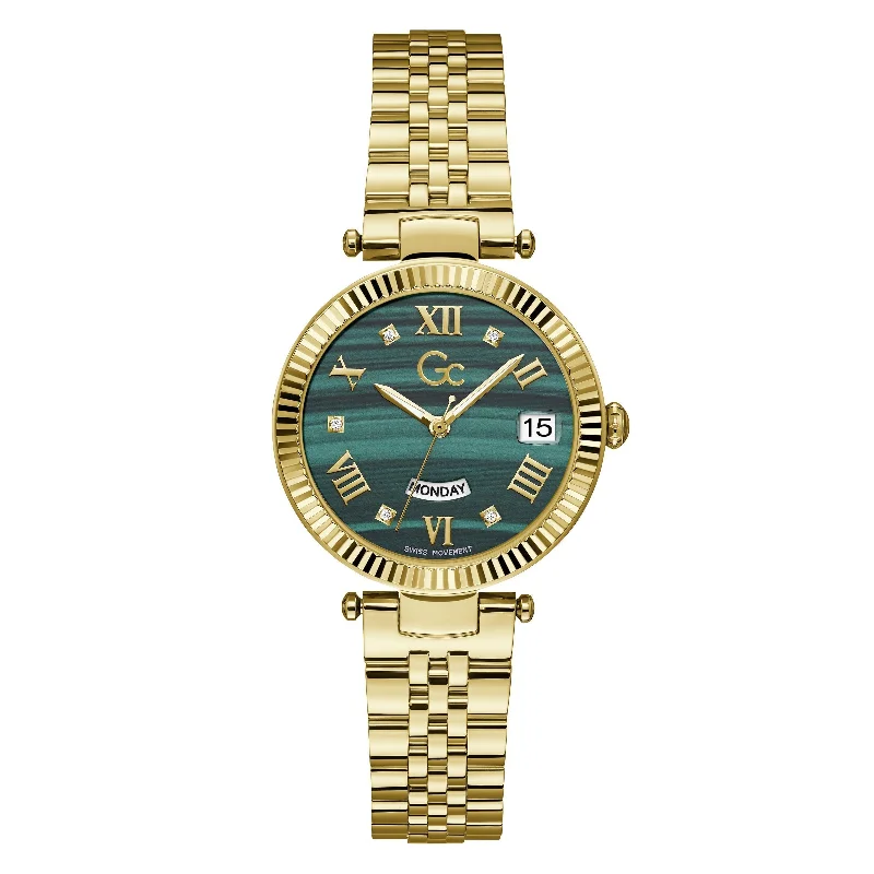 Waterproof Diving Watches with Rotating BezelGc Flair Ladies Green Watch Z01006L9MF