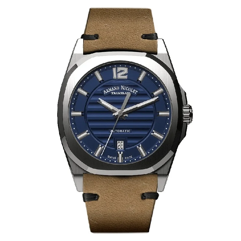 Watches with Two-Tone Cases for a Stylish AppearanceArmand Nicolet Men's Watch J09-3 Blue Leather A660AAA-BU-PK4140CA