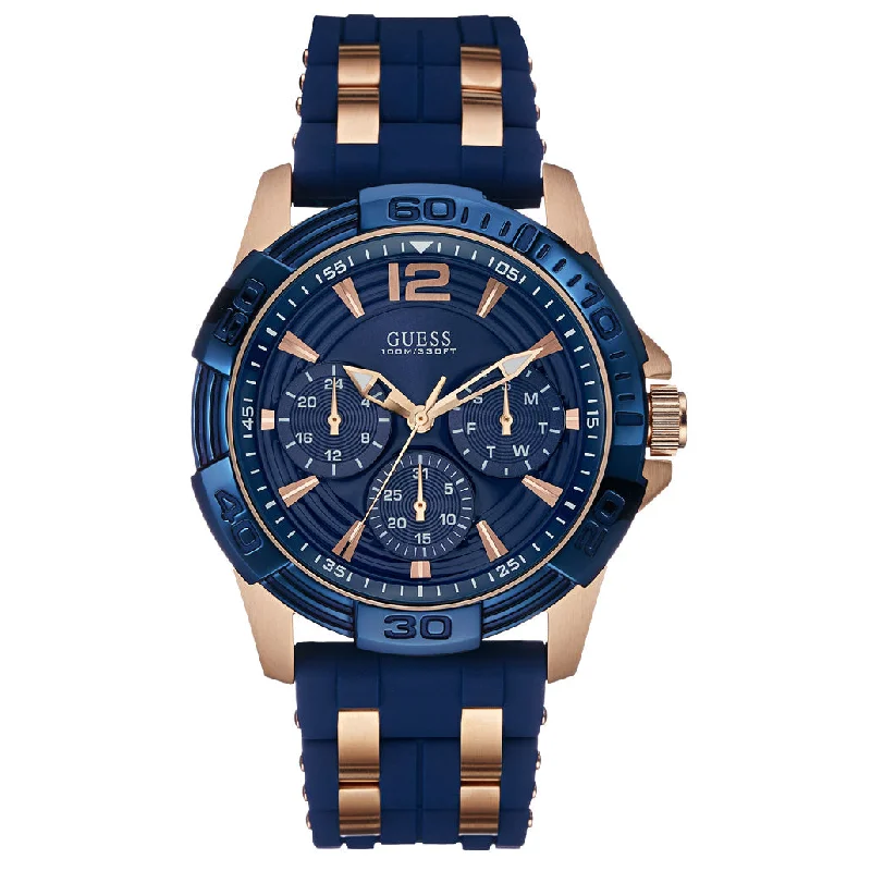 Military Style Watches with Luminescent HandsGuess W0366G4 Men's Oasis Blue Watch