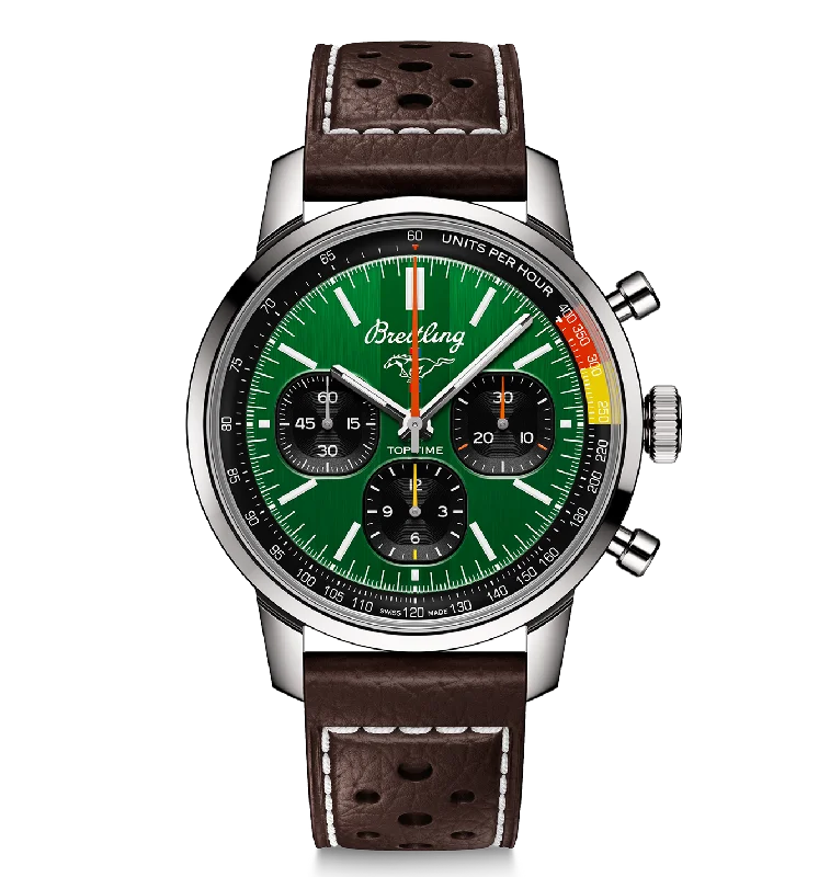 Luxury Brand Automatic Watches for MenBreitling Top Time B01 Ford Mustang 41mm Watch with Green Dial