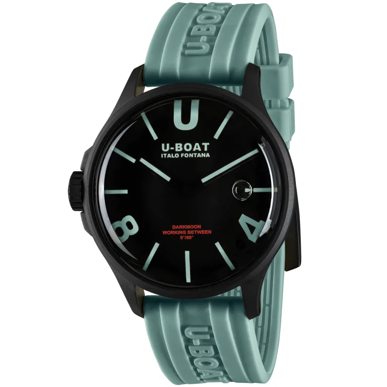 Watches with Baton-Style Hands for a Classic LookU-Boat Watch Darkmoon 44 Aquamarine Curve Black PVD 9526/A