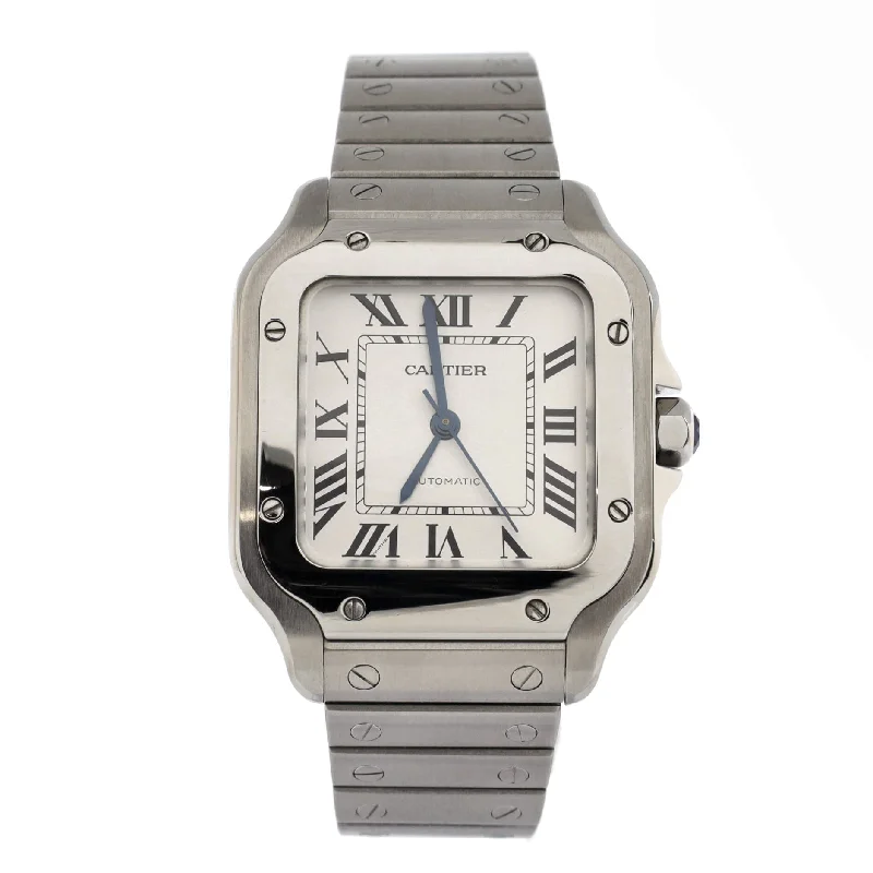 Watches with Skeletonized Hands for a Modern TwistSantos de Cartier Automatic Watch Stainless Steel 35