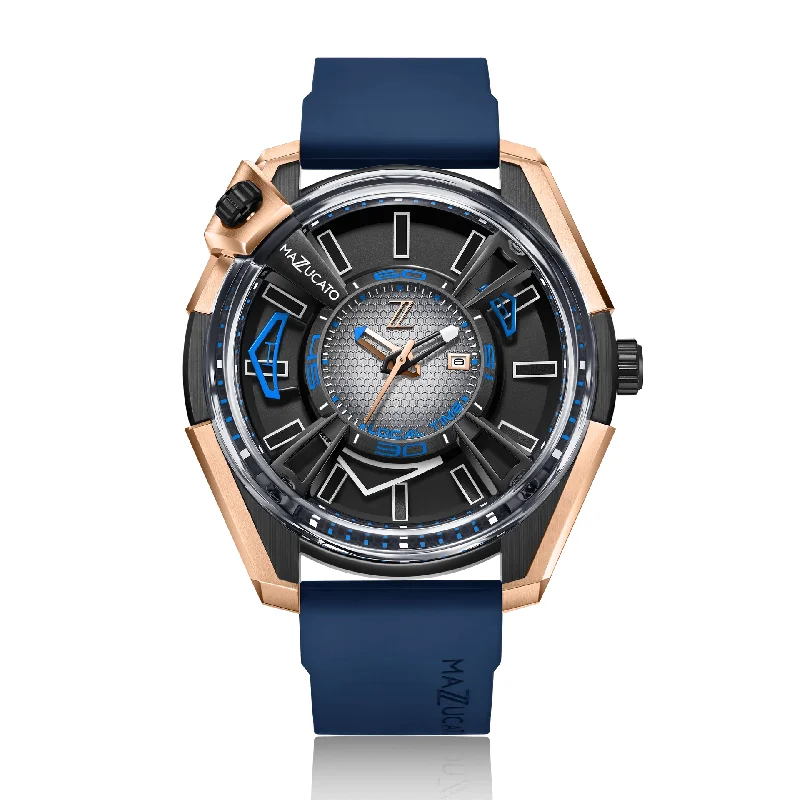 Mechanical Watches with Hand-Winding MechanismMazzucato Watch Automatic LAX Limited Edition Dual Time 02-RG