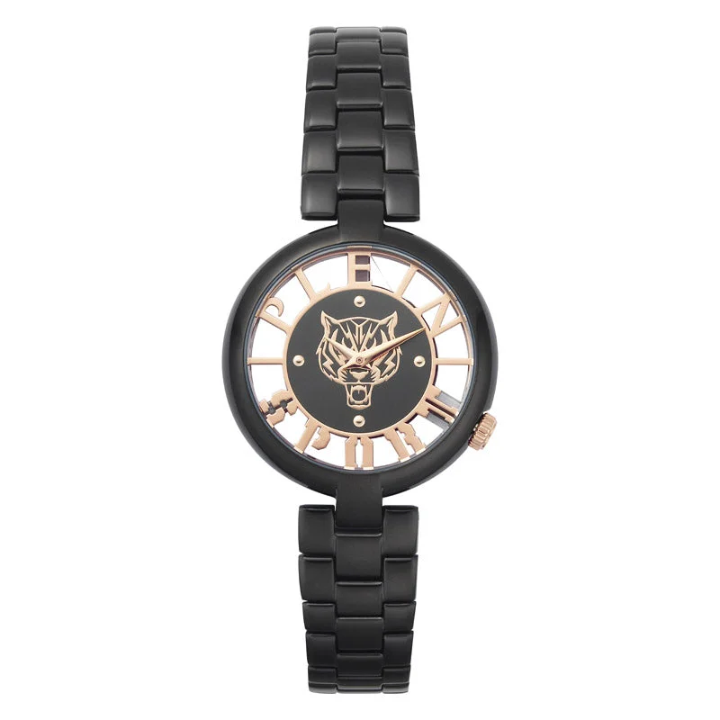 Ceramic Cased Watches with Mother-of-Pearl DialsPlein Sport Tiger Luxe Ladies Black Watch PSMBA0523