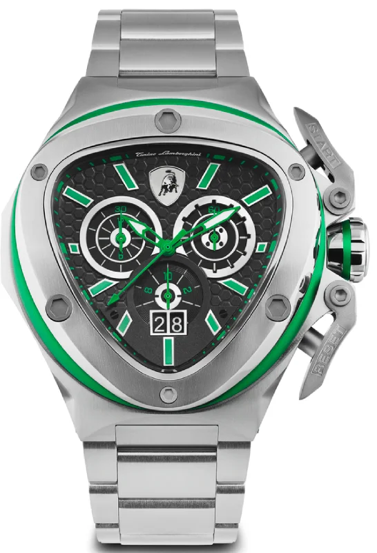 Minimalist Analog Watches for Everyday WearTonino Lamborghini Spyder SS Chronograph Date Steel Green T9XF-SS-B