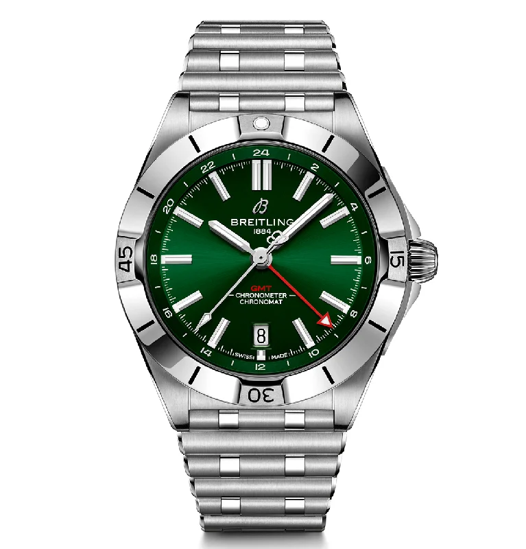 Minimalist Analog Watches for Everyday WearBreitling Chronomat 40mm GMT Watch with Green Dial