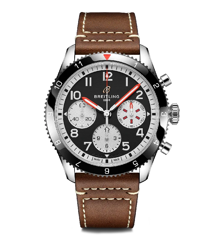 Watches with Silicone Straps for a Soft FeelBreitling Classic AVI Chronograph 42 Mosquito Watch with Black Dial