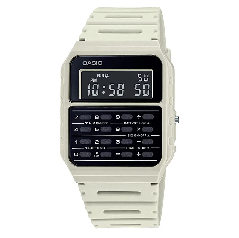 Digital Watches with Timer FunctionCasio Watch Data Bank Calculator White CA-53WF-8BDF