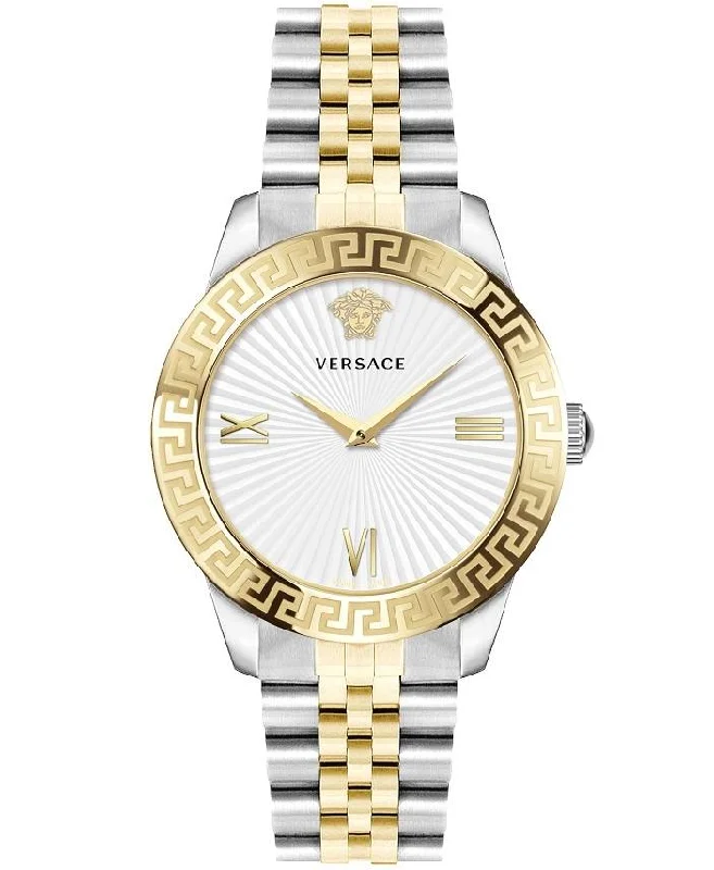 Military Style Watches with Luminescent HandsVersace Ladies Watch Greca Signature  38mm White Gold VEVC00519