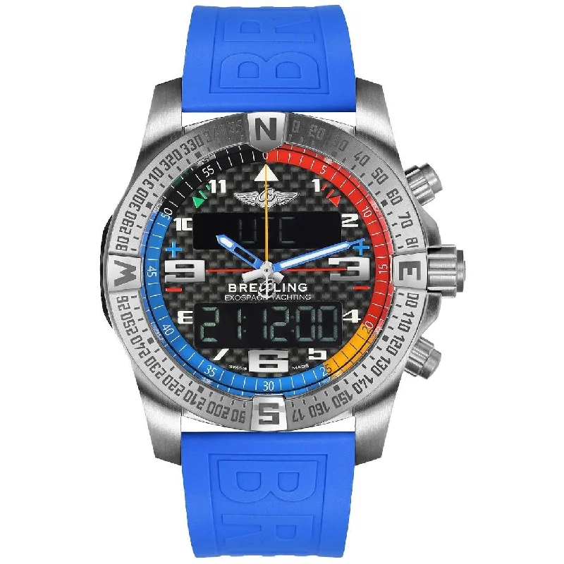 Analog-Digital Hybrid Watches for Dual FunctionalityBreitling Men's EB5512221B1S1 Exospace  Blue Rubber Watch