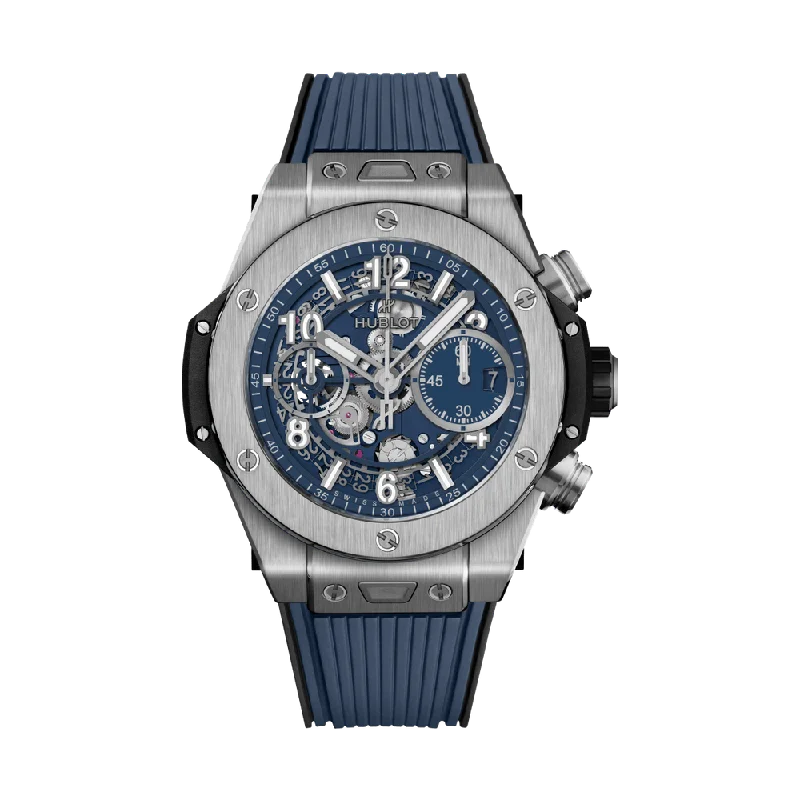 Mechanical Watches with Hand-Winding MechanismBig Bang Unico Titanium Blue