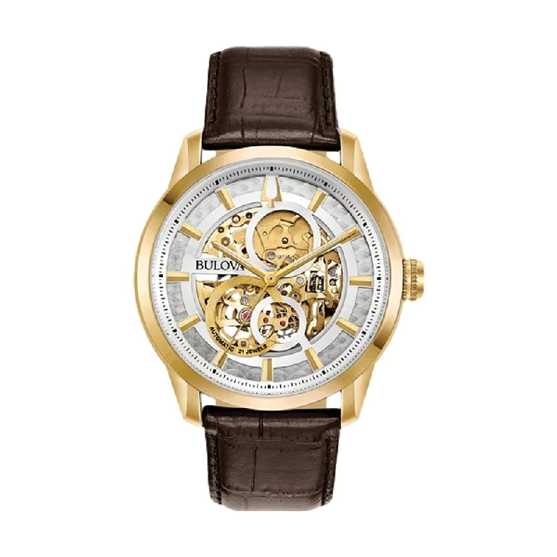 Hybrid Smartwatches with Traditional Watch AestheticsSutton Skeleton Gold-Tone Case