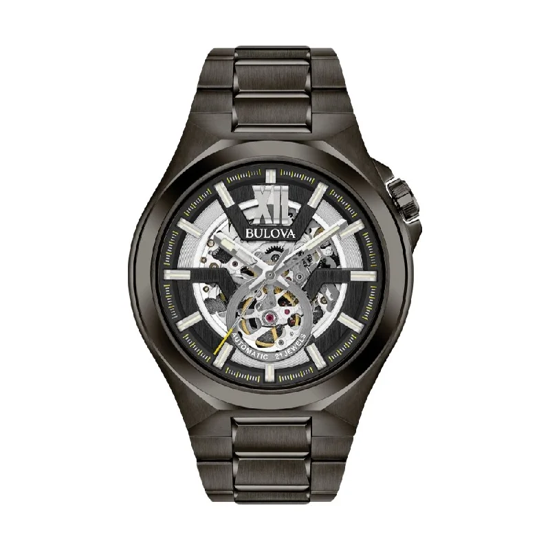 Mechanical Watches with Hand-Winding MechanismMaquina Skeleton Black Dial Bracelet