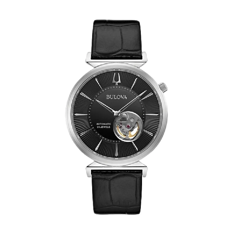 Women’s Dress Watches with Elegant StrapsRegatta Open Aperture Black Dial